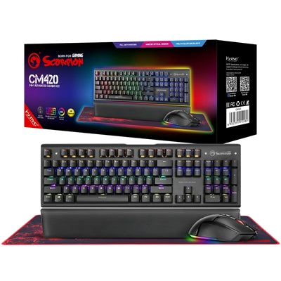 Marvo Scorpion CM420 Gaming Bundle - Mechanical Blue Switch RGB 3-in-1 Marvo Scorpion CM420 Gaming Bundle - Mechanical Blue Switch RGB 3-in-1